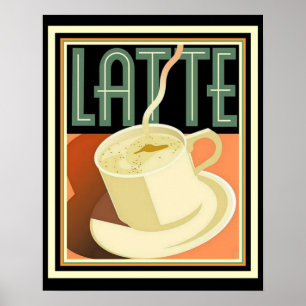 Kunst-Deko Latte Plakat 16 x 20