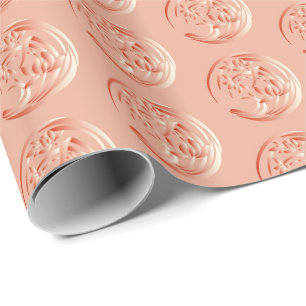 Kunst-Deko-Lilienmuster - korallenrote Orange Geschenkpapier