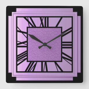 Kunst-Deko, metallische Orchidee Quadratische Wanduhr
