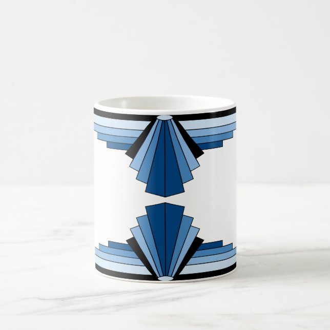 Kunst-Deko-Muster in den Blues Kaffeetasse (Mittel)