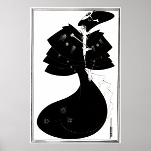 Kunst Deko/Nouveau ~ das schwarze Kap durch Poster
