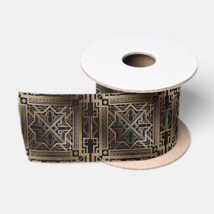 Kunst-Deko, nouveau, Gold, Schwarzes, Chic, Satinband