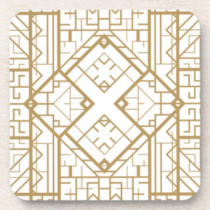 Kunst-Deko, nouveau, Gold, Weiß, elegant, Chic, Untersetzer