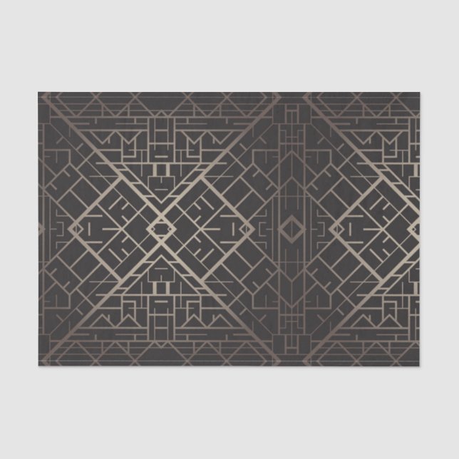 Kunst-Deko, nouveau, Silber, Schwarzes, elegant, Seidenpapier (Vorderseite)