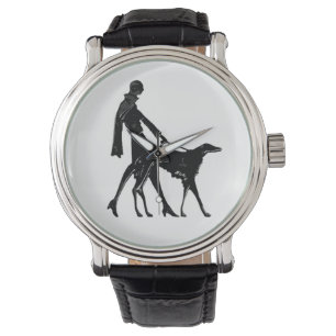 Kunst-Deko-Prallplatte - Borzoi Armbanduhr