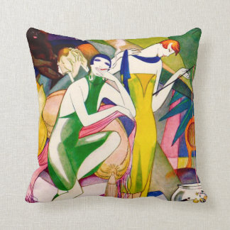 Kunst-Deko-Prallplattethrow-Kissen-Grün bunt Kissen