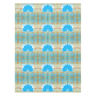 Kunst-Deko-Retro Lotos (blau) Tischdecke