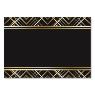 Kunst-Deko, Schwarzes, Gold, elegant, Chic, Tischnummer