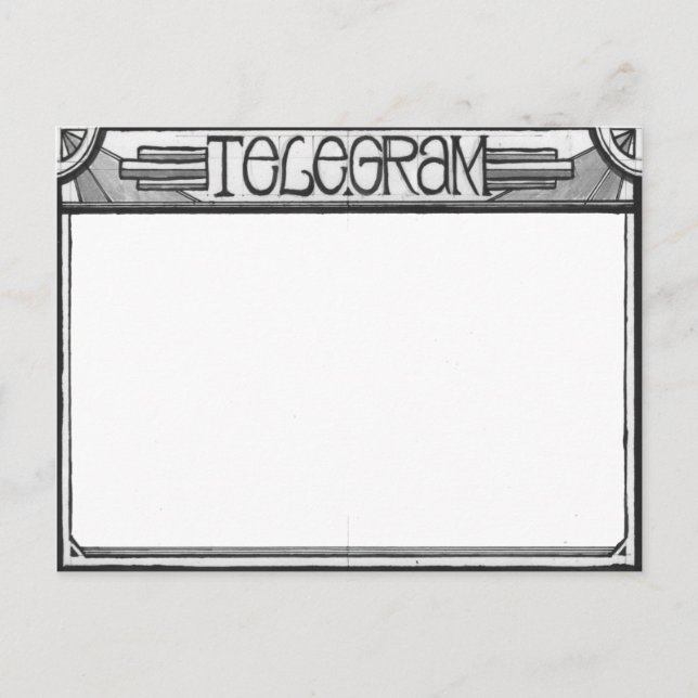 Kunst-Deko Steampunk Telegramm-Postkarte Postkarte (Vorderseite)