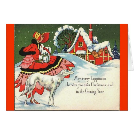Kunst-Deko-viktorianischer Art-Weihnachtsgruß Karte