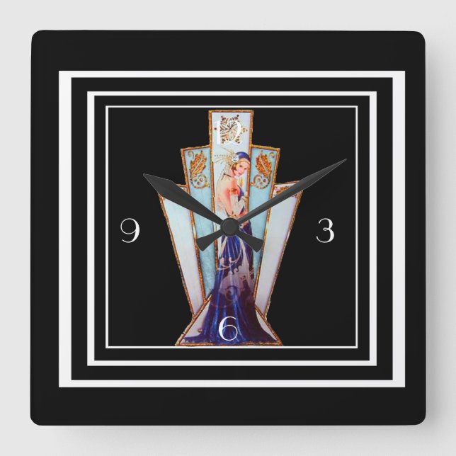 KUNST-DEKO-WAND-UHR QUADRATISCHE WANDUHR (Vorderseite)