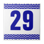 Kunst-Deko-Wellen-Zahl-Fliese Fliese<br><div class="desc">Kunst-Deko-Zahl-Fliese - Blau auf Weiß mit einer Wellen- oder Wassergrenze. Miami</div>