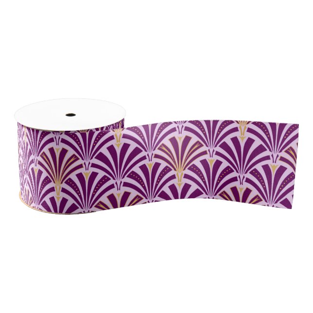 Kunst-Dekofanmuster - lila und Orchidee Ripsband (Spule)