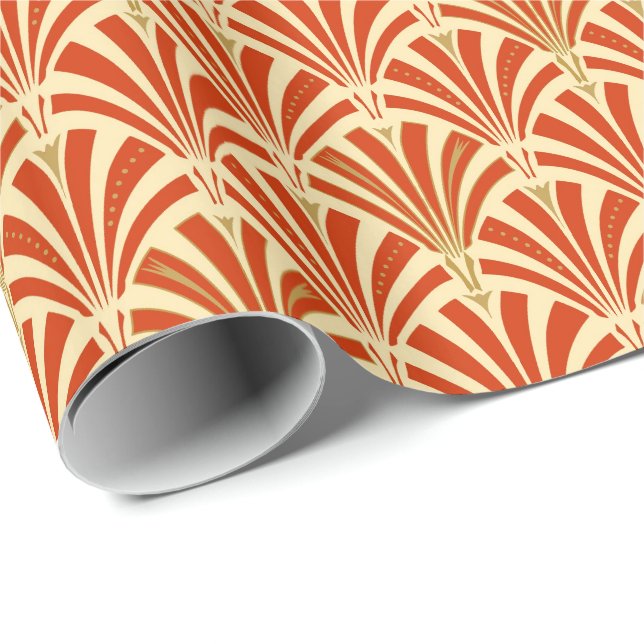 Kunst-Dekofanmuster - Mandarine Geschenkpapier (Rolleneckpunkt)