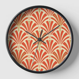 Kunst-Dekofanmuster - Mandarine Wanduhr