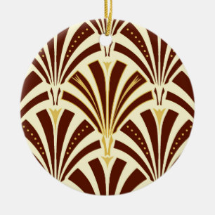 Kunst-Dekofanmuster - Schokolade auf Creme Keramik Ornament