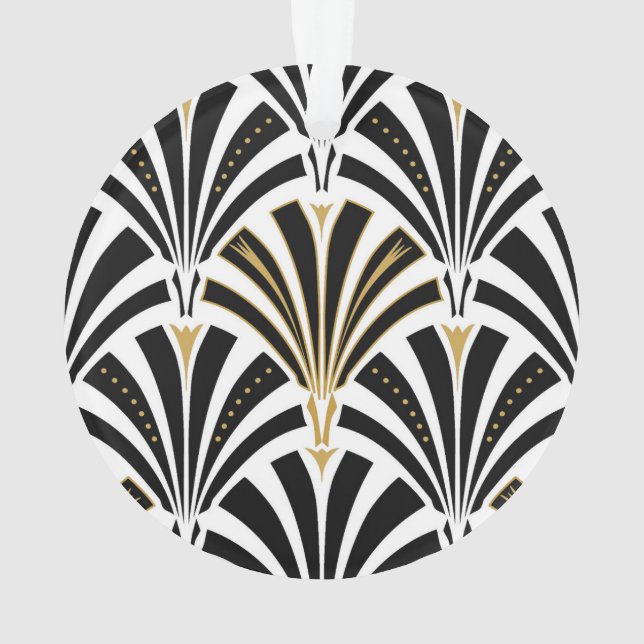 Kunst-Dekofanmuster - Schwarzweiss Ornament (Rückseite)