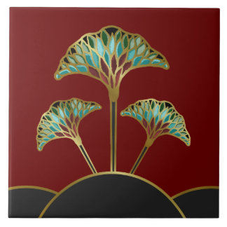 Kunst-DekoGinkgo verlässt dekorative Fliese