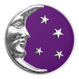 Kunst-Dekomond und -sterne - Amethyst Lila u. Keramikknauf