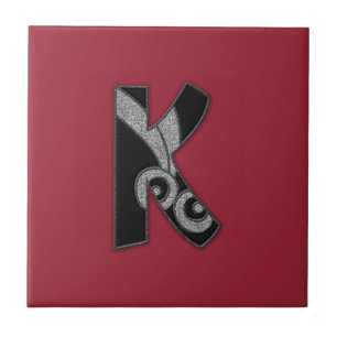 Kunst-Dekomonogramm - K Fliese