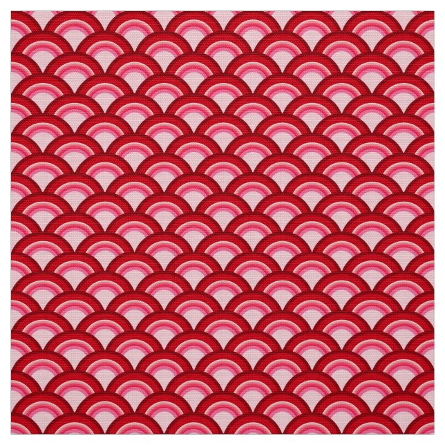 Kunst-Dekowellenmuster - Rot und Fuchsie Stoff (Muster)