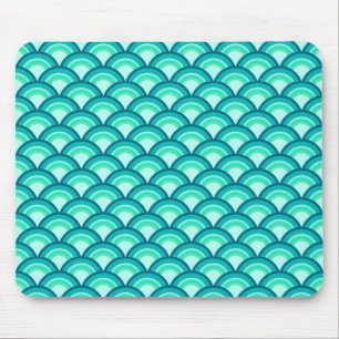Kunst-Dekowellenmuster - Schatten des Türkises Mousepad