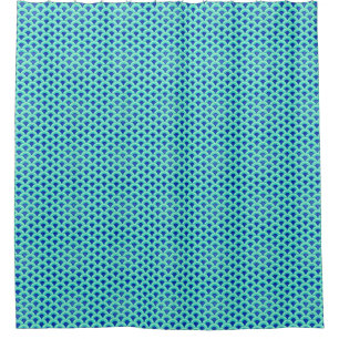 Kunst-Dekowellenmuster - Türkis und Kobalt Duschvorhang