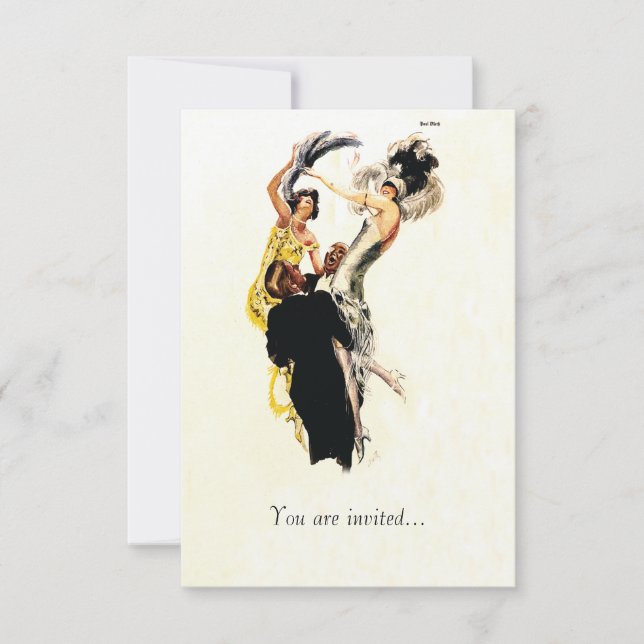 Kunst-Dekozwanziger jahre Jazz-Alter Einladung (Vorderseite)
