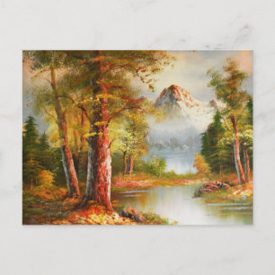 Kunst der Berg- und Flusslandschaft Postkarte
