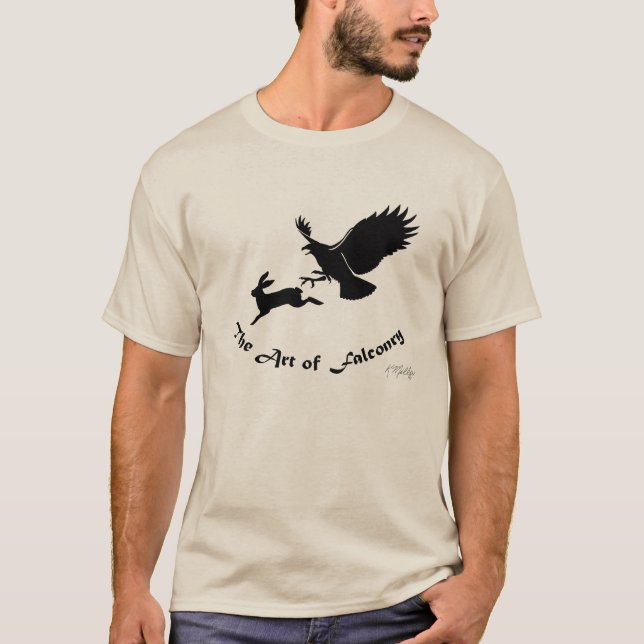 Kunst der Falknerei - Rotschwanzbussard T-Shirt (Vorderseite)