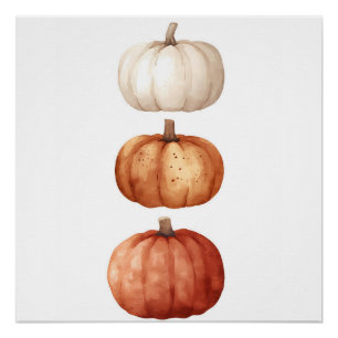 Kunst der Herbstmauer, Kürbisfalldekor Poster
