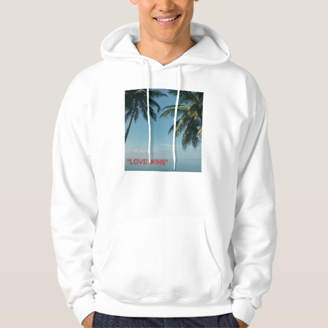 Kunst der "Liebe gewinnt" Hooded Sweatshirts (Vorderseite)