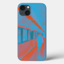 Kunst der Pariser Frau in blauen Orangen Case-Mate iPhone Hülle