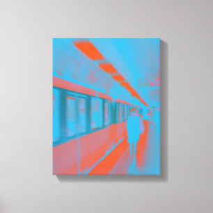 Kunst der Pariser Frau in blauen Orangen Leinwanddruck