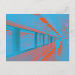 Kunst der Pariser Frau in blauen Orangen Postkarte