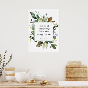 Kunst der Schrift Philippinen 4:13 Poster