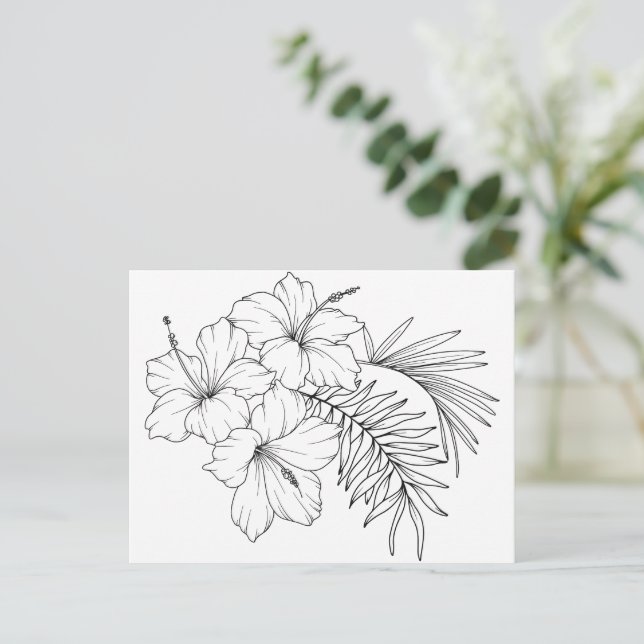 Kunst der tropischen Blume Postkarte (Stehend Vorderseite)