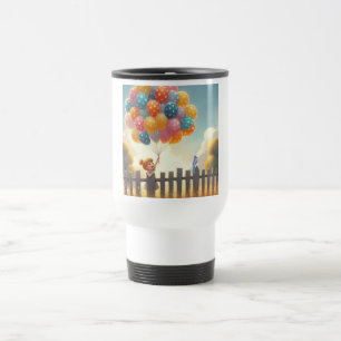 Kunst der Whimsistischen/niedlichen Ballonmädchen Reisebecher