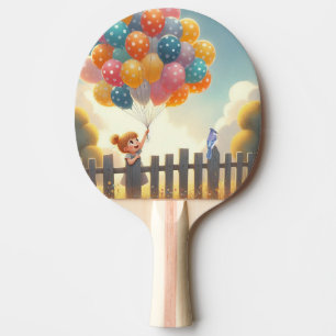 Kunst der Whimsistischen/niedlichen Ballonmädchen Tischtennis Schläger