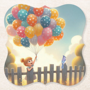 Kunst der Whimsistischen/niedlichen Ballonmädchen Untersetzer