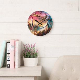 Kunst des Beißens Große Wanduhr