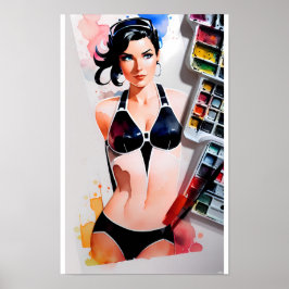 Kunst des Bikini-Sommers Poster