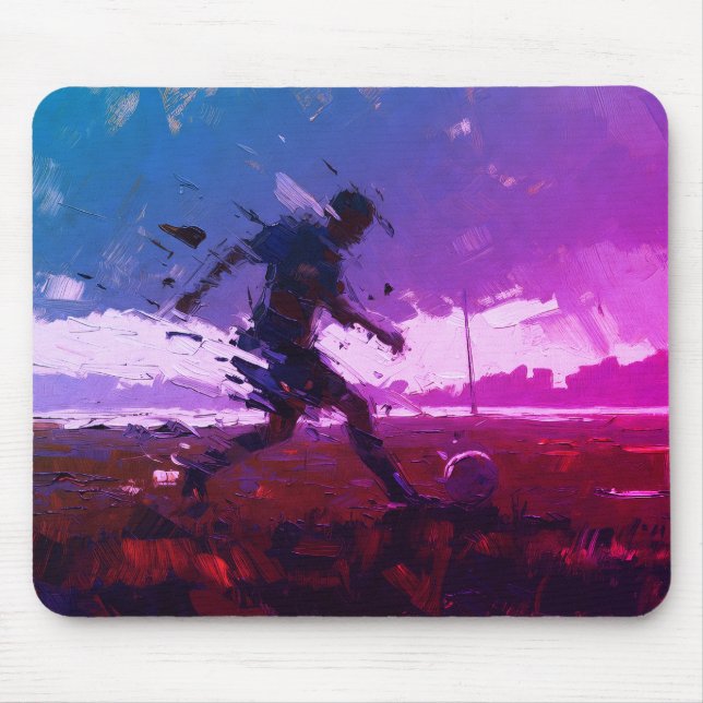 "Kunst des Fußballs" (Stil 3) Ölmalerei  Mousepad (Vorne)