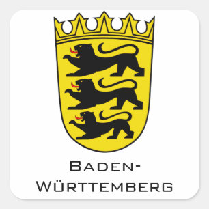 Kunst des großen Wappens des Landes Baden-Württemb Quadratischer Aufkleber