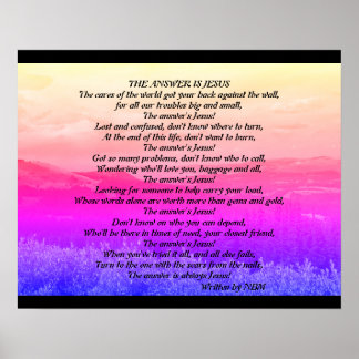Kunst des inspirierenden Gedichts, "Die Antwort is Poster