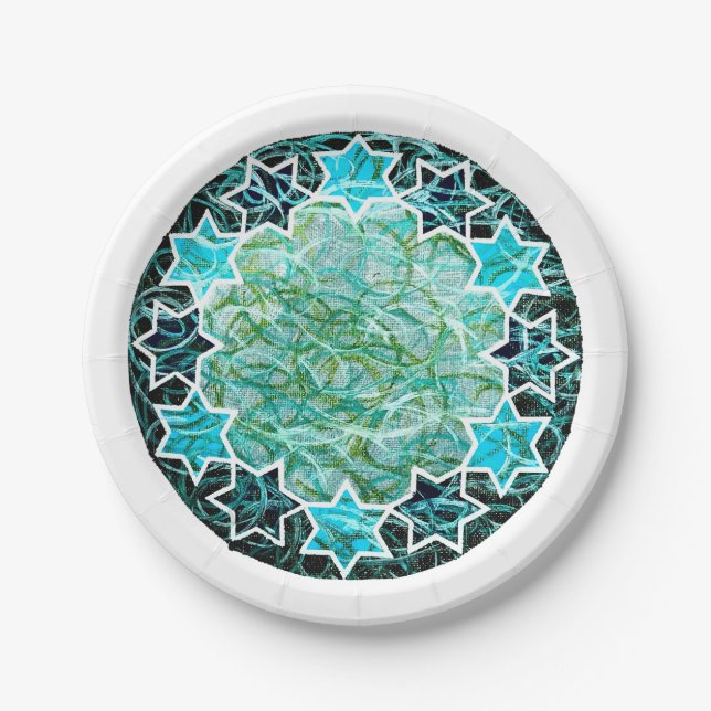 Kunst des jüdischen Star Medallion Pappteller (Vorderseite)