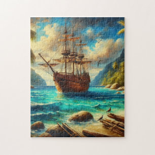 Kunst des karibischen/tropischen Strandschiffes