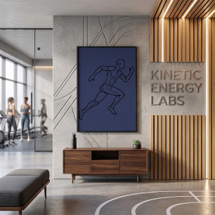 Kunst des kontinuierlichen Linien Sprinters beim L Poster