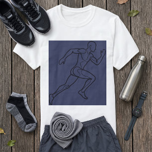Kunst des kontinuierlichen Linien Sprinters beim L T-Shirt