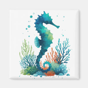 Kunst des nautischen Seepferds/des Strandes/der Kü Magnet
